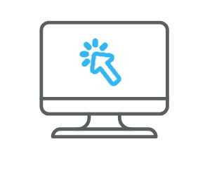 Icon zeigt Monitor mir Mauszeiger der klickt.